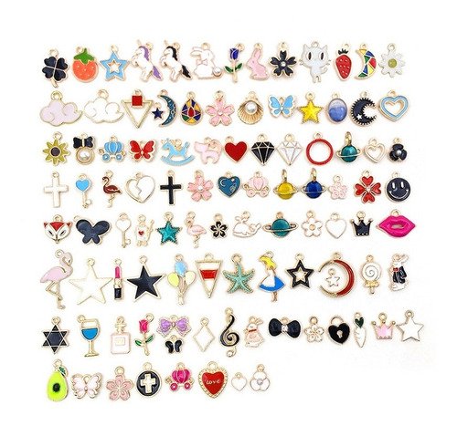 100 Dijes Para Bisuteria Hacer Joya Collar Aretes Pulsera - $ 224.27