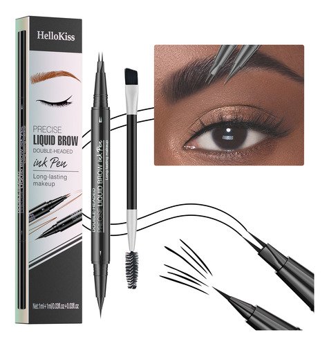 2 En 1 Delineado De Cejas Waterproof Con 2 Puntas Y Pincel - $ 150.4