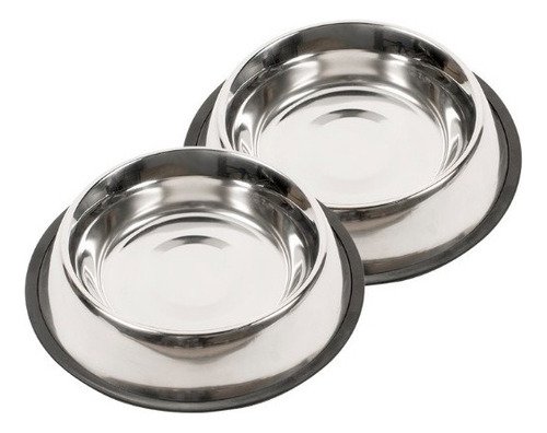 2 Pack Platos Para Mascota Comedero Acero 64oz Agua Comida Color Acero inoxidable - $ 137.08