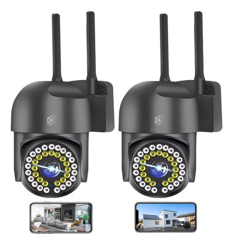 2pcs Cámara De Seguridad Exterior Wifi Foco Hd Visión Alarma Color Negro Dheot IP - $ 444.58