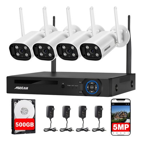 5mp Kit Cámaras De Seguridad Videovigilancia Wifi Cctv Nvr - $ 1,980.3