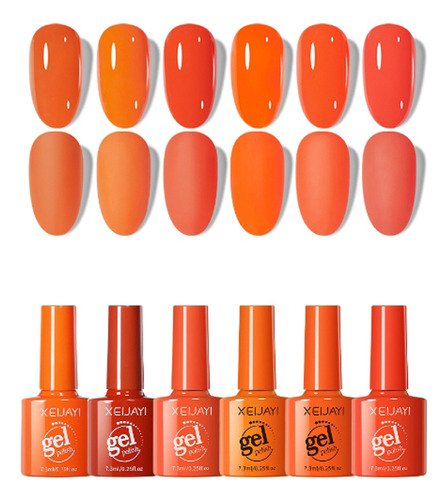 6 Pcs Gel Semipermanente Color Gel Esmalte De Uñas Esmaltes - $ 90.24