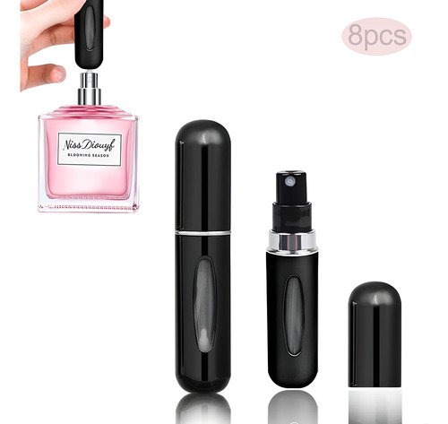 8 Pzs Mini Botellas Atomisador Para Perfume Portátil Viaje - $ 109.44