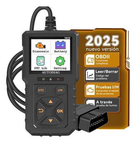 Autodiag® Scanner Automotriz Obd2 V619 Para Multimarca Motor - $ 180.77