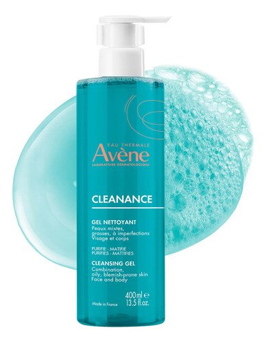 Avène Cleanance Gel Limpiador Piel Grasa Día Noche 400ml - $ 409.34