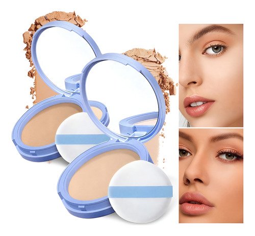 Base Maquillaje Polvo Compacto Fijador Matte 2pcs - $ 186.24
