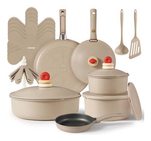 Batería Carote 24 Pzas Antiadherente Mango Desmontable - $ 1,319.31