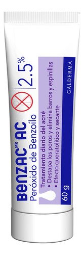 Benzac AC Gel 2.5 % con Peróxido de Benzoilo, Trata Barros y Espinillas, 60 g - $ 163.6