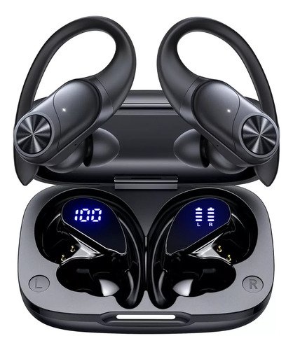 BMANI T60 Audífonos Ipx7 Carga Inalambrica Pantalla Digital Usar 80 Horas Carga Inalámbrican Movimiento Cómodo Negro - $ 321.29