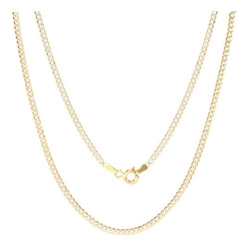 Cadena Barbada Diamantada Oro 10k 50cm 2mm 2gr Italy Cuban Color Dorado - $ 3,723.46