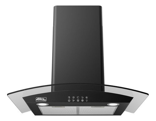 Campana Extractora 90 Cm Vidrio Curvo Acero/negro Pared Arol Color NEGRO MATE - PEONIA - $ 2,799