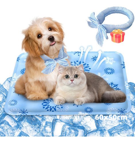 Cddgl Tapete Para Perro Refrescante Gel Autoenfriamiento 60x5cm, Tapete Frio Para Perro, Tapete Fresco Para Perro, Portátil, Viene Con Una Bufanda Refrescante,regalos Para Mascotas - $ 98