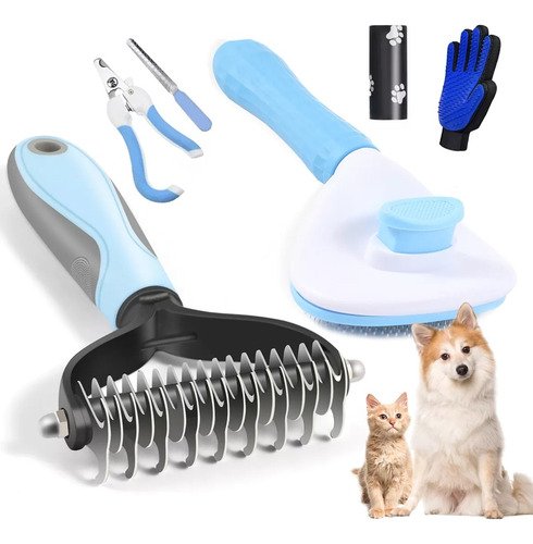 Cepillo Deslanador Perro Gato Peine Mascotas Masajeador Kit - $ 140.06