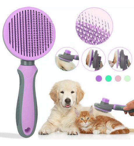 Cepillo Peine Deslanador Perro Gato Para Quita Pelo 2 En 1 Color Púrpura - $ 108.46