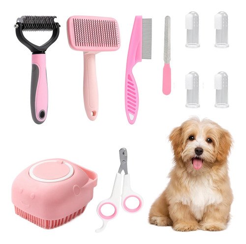 Cepillos De Baño Para Mascotas Perros Profesional 10 Pzs Kit - $ 129.73