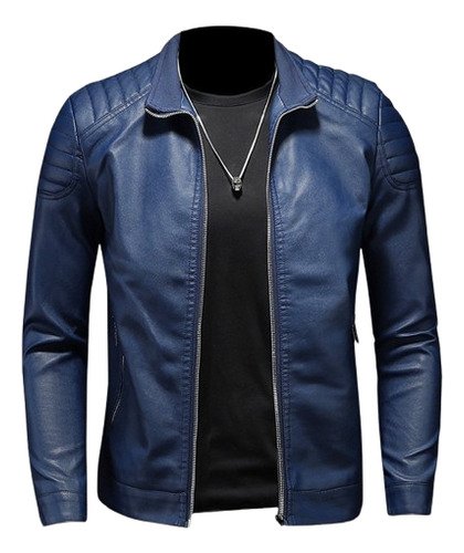 Chaqueta De Motociclista Azul A La Moda Para Hombre - $ 494.82
