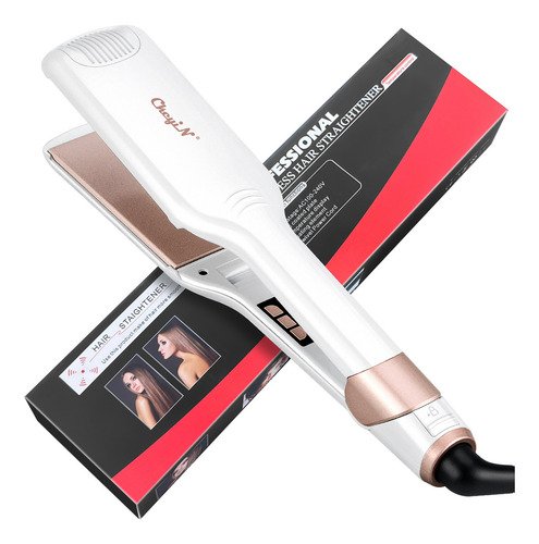 Ckeyin Planchas Para Cabello Profesional Placas Cerámica Alaciadora Planchas Extras Anchas de 55MM Blanca 2 en 1 - $ 394.8