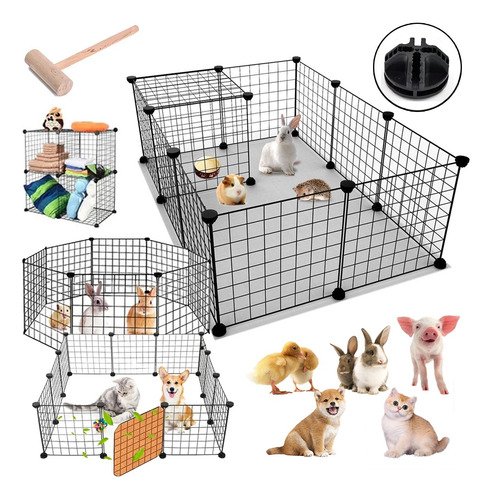 Corral Para Mascotas (perros Y Gatos) Jaula Plegable Negro - $ 351.43