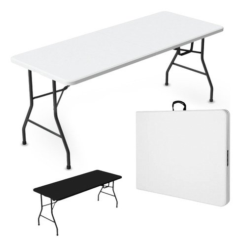 Cuory Mesa Plegable 1.80 Cm Exterior Jardin Tipo Portafolio Plástico Color Blanco Cuo-4726 - $ 739