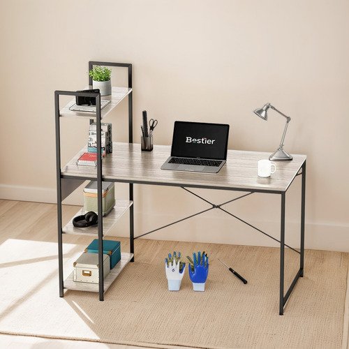 Escritorio Minimalista Con Repisas Laterales Mesa De Trabajo - $ 896.51
