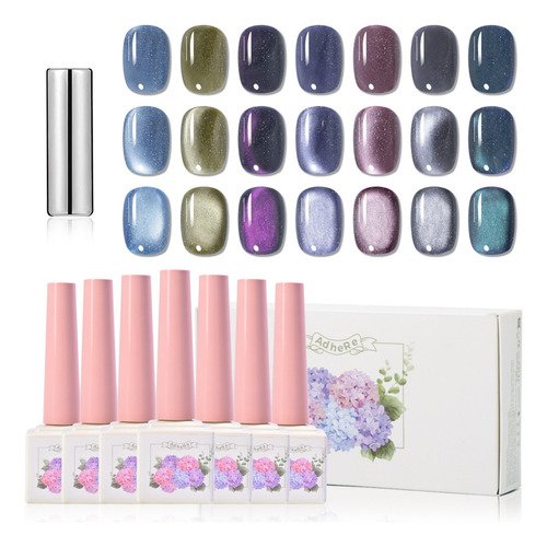 Esmalte De Uñas Holográfico Con Efecto Ojo De Gato 7pcs 12ml - $ 228.23