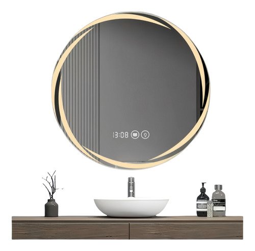 Espejo Led Baño Touch 3 Modo Con Antivaho Hora Temp 60x60cm - $ 588.24