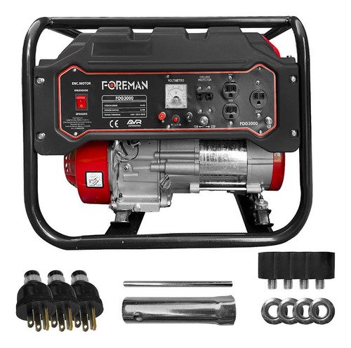 Generador Portátil A Gasolina 3000w Bifásico Con Tecnología Avr 120/220v Foreman Fog3000 - $ 4,399