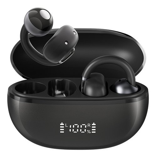 Haylou Airfree Auriculares Inalámbricos Con Clip 360° Audio Espacial, Audífonos Con Reducción De Ruido Ai De Doble Micrófono Con Led Pantalla Inteligente, Bluetooth 5.4, Ow03, Negro - $ 305.33