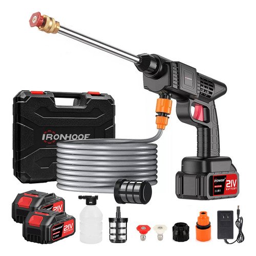 Hidrolavadora eléctrica portátil y inalámbrica Ironhoof XBMXF015BK negro de 550W con 680psi de presión máxima - $ 293.75