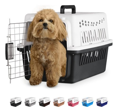 Jaula Transportadora de Mascotas Portátil Perro Gato Tamaño Mediano Soporta 8 kg Ventilado Blick Color Negro - $ 199