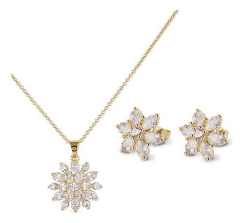 Joyería Mujer, Collar Y Aretes Oro 14k, Mamá Luckyly - $ 769.33