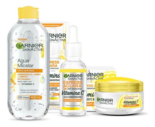 Kit Garnier Express Aclara Vitamina C 3 Pasos - 480 Ml - $ 371.85