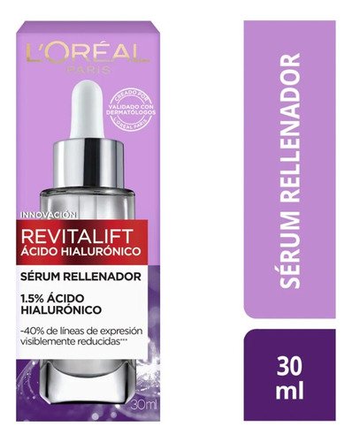 L’Oréal Paris Revitalift Sérum Facial con Ácido Hialurónico, Hidrata Intensamente y Rellena Líneas de Expresión - $ 172