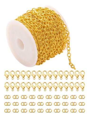 Materiales Cadenas De Acero Inoxidable Dorado Hacer Joyas - $ 122.55