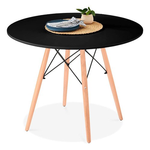Mesa Comedor Redonda Eames Minimalista Desayunador 80cm - $ 899