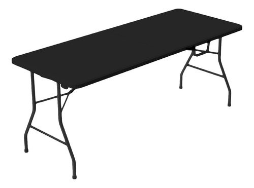 Mesa Cuory Plegable Plástico Tipo Portafolio 1.80m Portátil Jardín Color Negro - $ 899