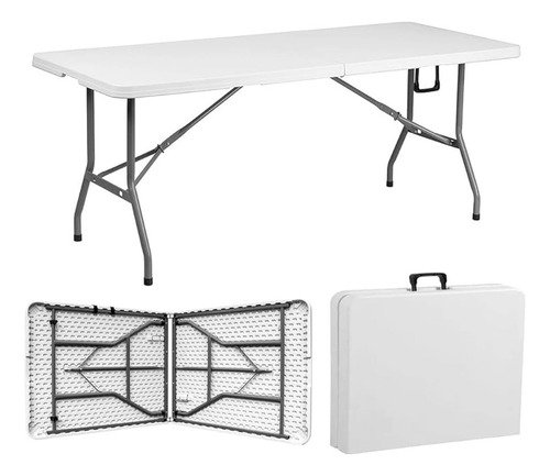 Mesa Plegable Portátil De Plástico 180x74 Cm Portafolio - $ 685