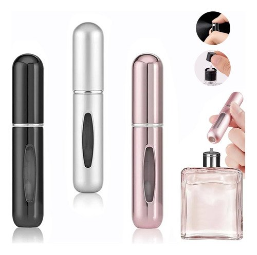 Mini Atomizador Para Perfume Recargable Capsula Viaje Full*3 - $ 69.5