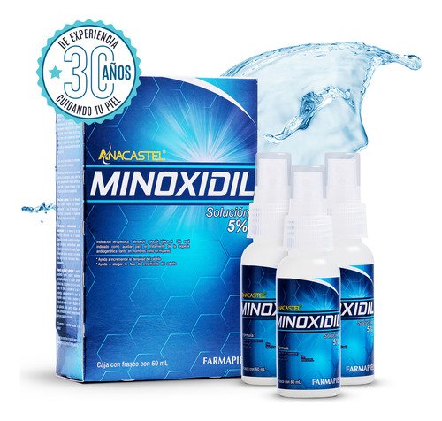 Minoxidil Anacastel Solución 5% Tratamiento Capilar Anticaída Cabello (2, 3 y 6 Pack) - $ 376.2