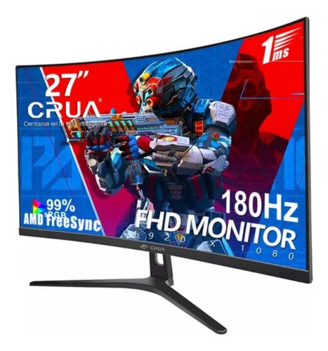Monitor Gamer Curvo Crua Cr270c-p 27 1k180hz Negro 100v/240v - $ 2,712.28