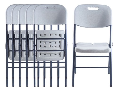 Paquete De 6 Sillas Plegables Blancas Color Blanco - $ 2,068
