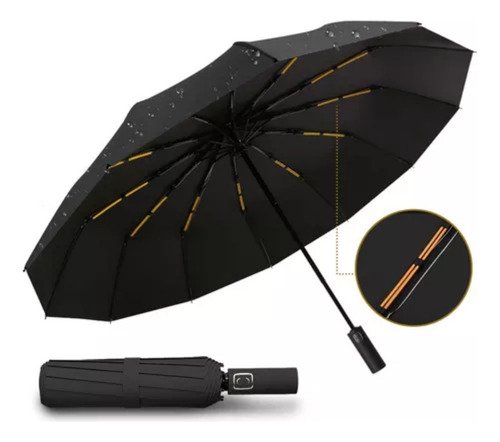 Paraguas Automático Extra Grande 105cm Reforzado 24 Varillas - $ 88