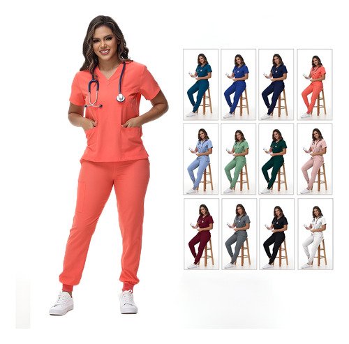 Pijama Quirurgica Conjunto Medico Anti Fluidos Jogger, Scrub - $ 225.96