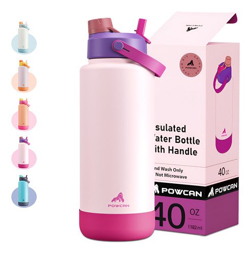 Powcan Taza Térmica 40oz Con Pajita 2 En 1 Y Tapa Con Pico - $ 296.27