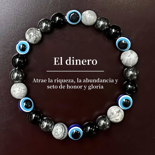 Pulsera Hombre Y Mujer Piedra Natural Moda Relajación Morado, Azul, Marrón Aliviar La Ansiedad - $ 35.7
