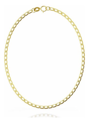 Pulso Pulsera Barbada Oro Solido 10k Kilates 2mm 18cm Italy Color Amarillo Diámetro 6 cm Largo 18 cm - $ 1,169.86