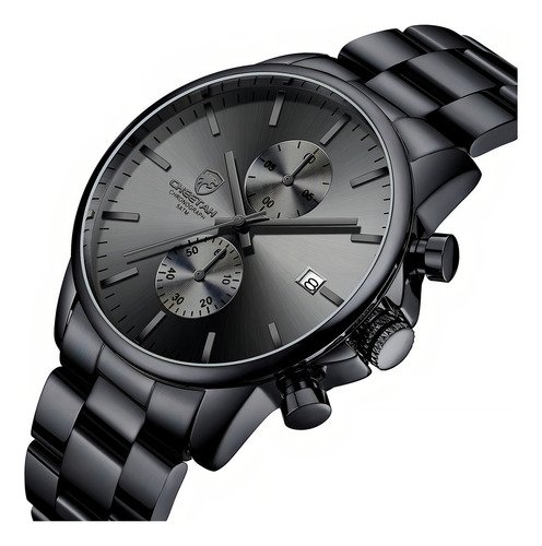 Reloj Cronógrafo De Cuarzo De Acero Inoxidable Para Hombre Fondo Black/gray - $ 686.76
