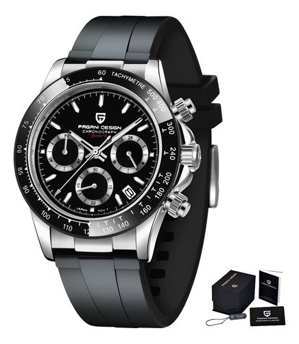 Reloj Pagani Design Pd1664 Vk63 De Silicona Con Zafiro Para  - $ 1,248.25