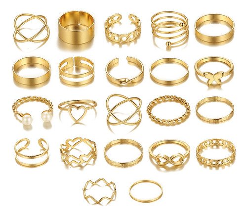 Set De Anillos Para Mujer 24pcs Joyeria Ajustables Mariposa - $ 81