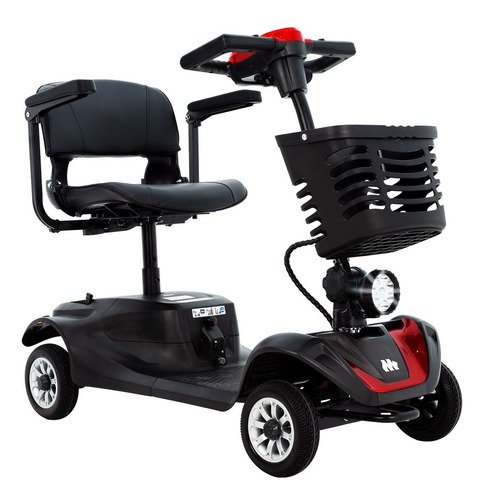 Silla De Ruedas Scooter Eléctrico 4 Ruedas Plegable Luz Led Color Rojo - $ 9,999